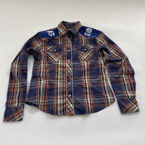 El General Cowgirl Shirt Rodeo Pearl Snap Button Tribal Embroidery Western